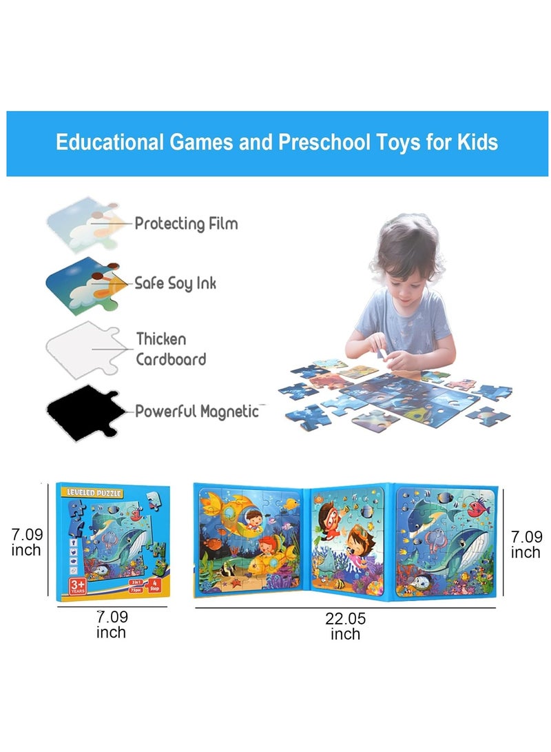 ألعاب أحجية المحيط للأطفال من 3 إلى 6 سنوات للبنين والبنات، أحجية مغناطيسية للأطفال، ألعاب تعليمية ولعب رياض الأطفال، أحاجي مغناطيسية للأطفال من 3 إلى 5 سنوات - Image 4